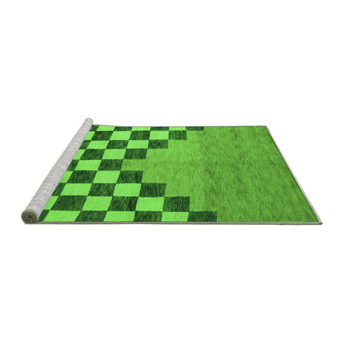 Sideview of Machine Washable Abstract Green Modern Area Rugs, wshabs5251grn