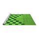 Sideview of Machine Washable Abstract Green Modern Area Rugs, wshabs5251grn