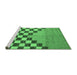 Sideview of Machine Washable Abstract Emerald Green Modern Area Rugs, wshabs5251emgrn