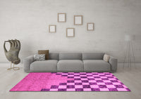 Machine Washable Abstract Pink Modern Rug, wshabs5251pnk