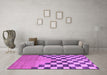 Machine Washable Abstract Purple Modern Area Rugs in a Living Room, wshabs5251pur