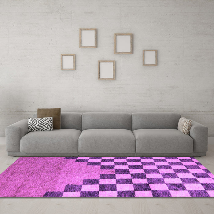 Machine Washable Abstract Purple Modern Area Rugs in a Living Room, wshabs5251pur