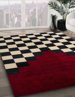 Machine Washable Abstract Khaki Green Rug in a Family Room, wshabs5252