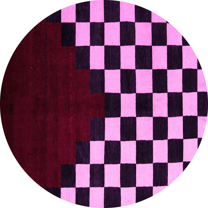 Round Abstract Pink Modern Rug, abs5252pnk