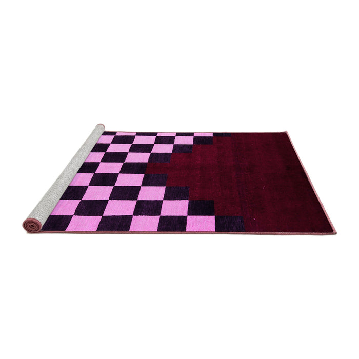 Sideview of Machine Washable Abstract Pink Modern Rug, wshabs5252pnk