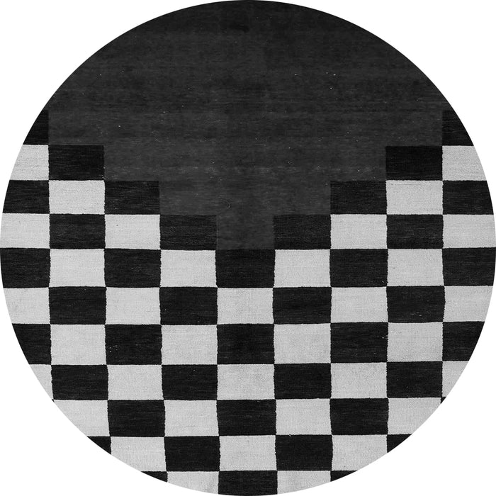 Round Abstract Gray Modern Rug, abs5252gry