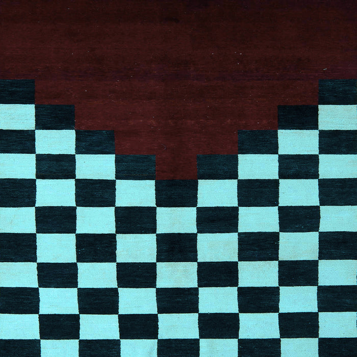 Square Abstract Light Blue Modern Rug, abs5252lblu