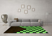 Machine Washable Abstract Green Modern Area Rugs in a Living Room,, wshabs5252grn