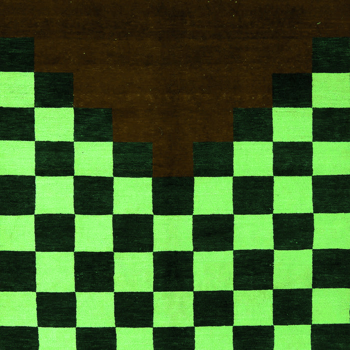 Machine Washable Abstract Green Modern Area Rugs, wshabs5252grn