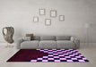 Machine Washable Abstract Purple Modern Area Rugs in a Living Room, wshabs5252pur