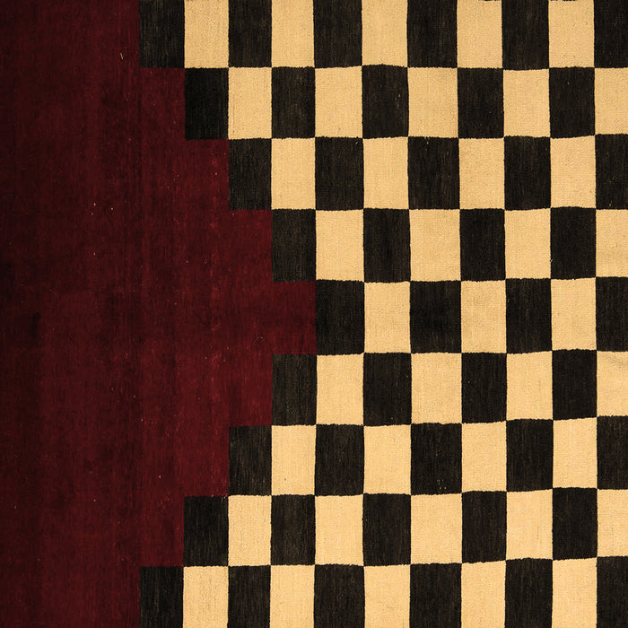 Square Machine Washable Abstract Brown Modern Rug, wshabs5252brn