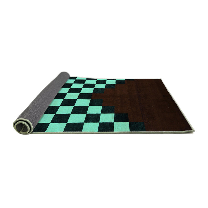Sideview of Abstract Turquoise Modern Rug, abs5252turq