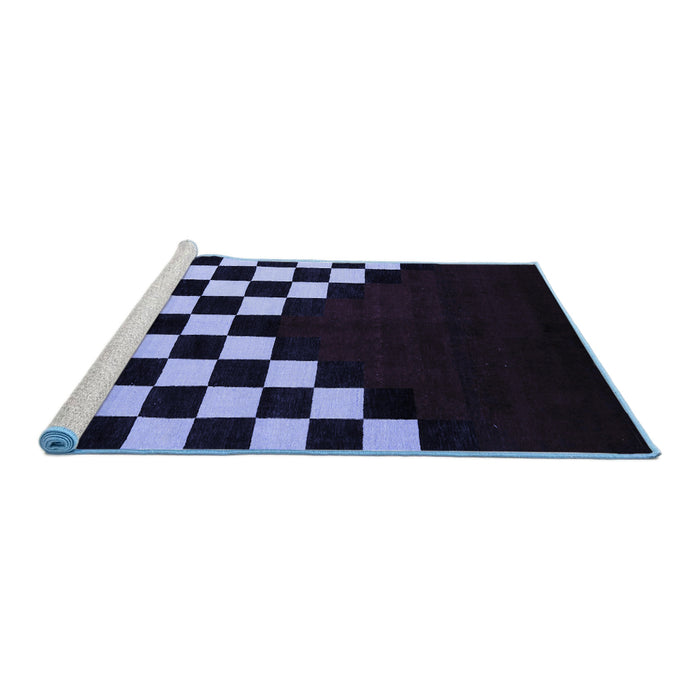 Sideview of Machine Washable Abstract Blue Modern Rug, wshabs5252blu