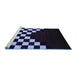 Sideview of Machine Washable Abstract Blue Modern Rug, wshabs5252blu