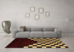 Machine Washable Abstract Brown Modern Rug in a Living Room,, wshabs5252brn