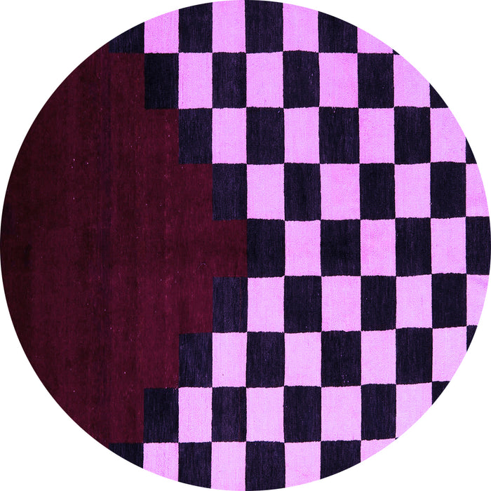 Round Abstract Purple Modern Rug, abs5252pur