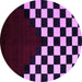 Round Abstract Purple Modern Rug, abs5252pur