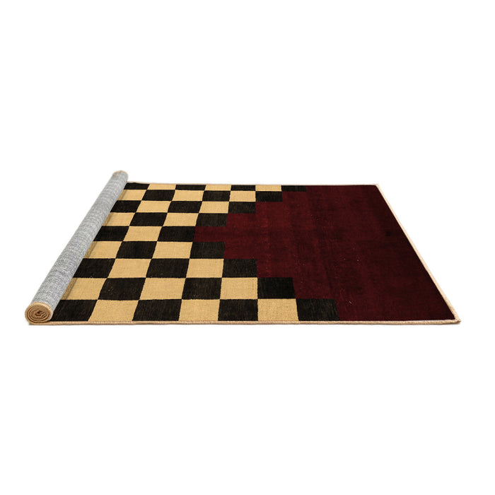 Sideview of Machine Washable Abstract Brown Modern Rug, wshabs5252brn