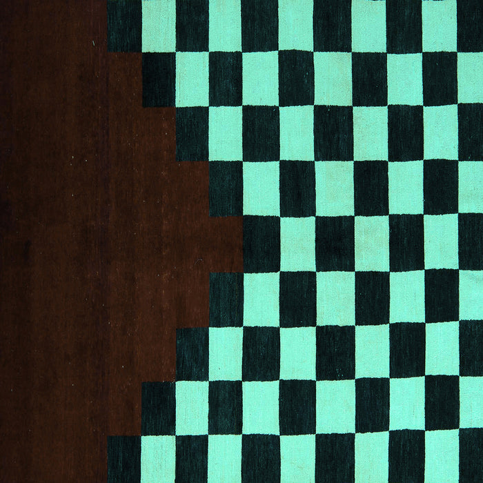 Square Abstract Turquoise Modern Rug, abs5252turq