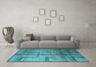 Machine Washable Abstract Light Blue Modern Rug in a Living Room, wshabs5253lblu