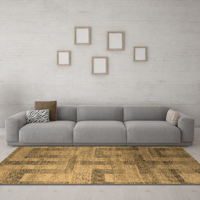 Machine Washable Abstract Brown Modern Rug in a Living Room,, wshabs5253brn
