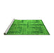 Sideview of Machine Washable Abstract Green Modern Area Rugs, wshabs5253grn