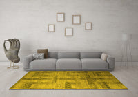 Machine Washable Abstract Yellow Modern Rug, wshabs5253yw