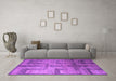 Machine Washable Abstract Purple Modern Area Rugs in a Living Room, wshabs5253pur