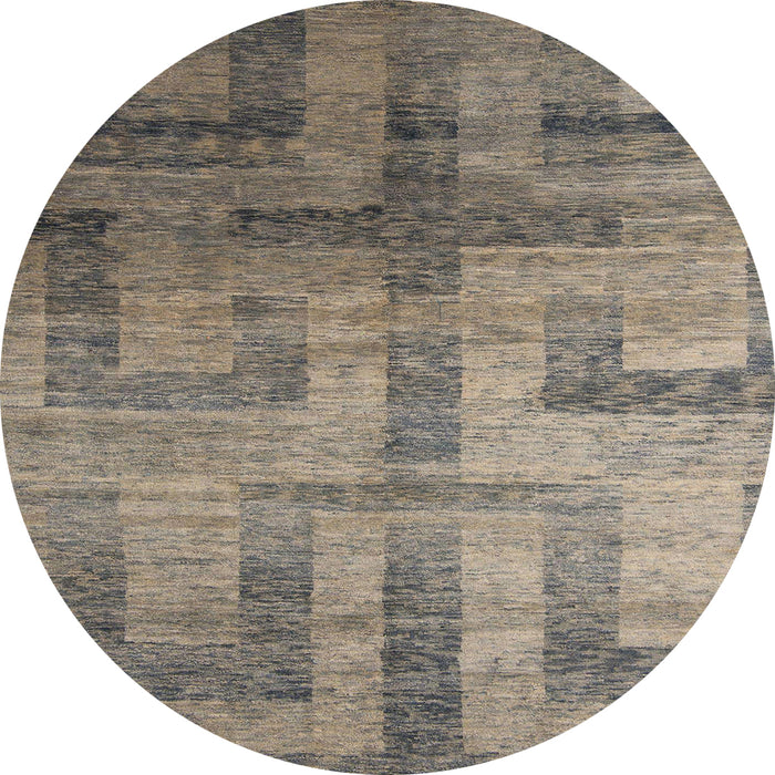 Round Abstract Puce Purple Modern Rug, abs5253