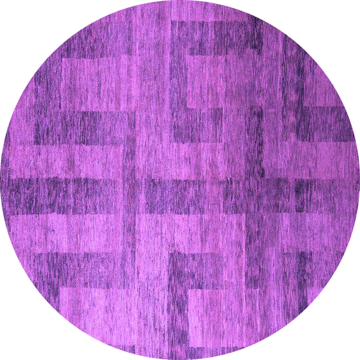Round Machine Washable Abstract Purple Modern Area Rugs, wshabs5253pur
