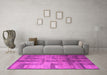Machine Washable Abstract Pink Modern Rug in a Living Room, wshabs5253pnk
