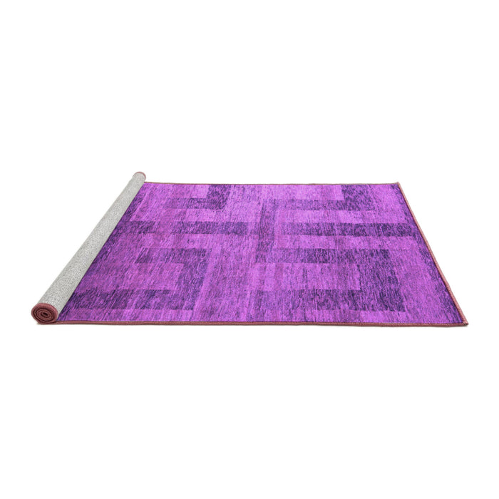 Sideview of Machine Washable Abstract Purple Modern Area Rugs, wshabs5253pur