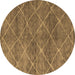 Round Abstract Brown Modern Rug, abs5254brn