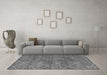 Machine Washable Abstract Gray Modern Rug in a Living Room,, wshabs5254gry