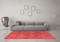 Machine Washable Abstract Red Modern Rug, wshabs5254red