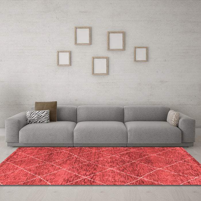 Modern Red Washable Rugs
