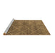 Sideview of Machine Washable Abstract Brown Modern Rug, wshabs5254brn