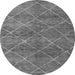 Round Abstract Gray Modern Rug, abs5254gry