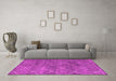 Machine Washable Abstract Pink Modern Rug in a Living Room, wshabs5254pnk