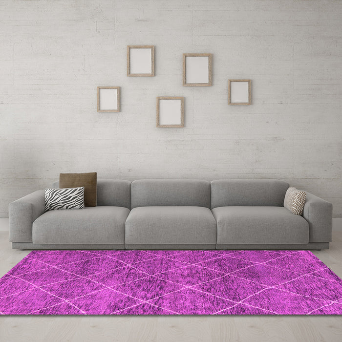 Machine Washable Abstract Pink Modern Rug in a Living Room, wshabs5254pnk
