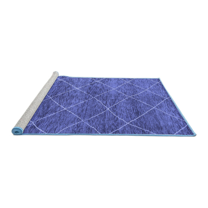 Sideview of Machine Washable Abstract Blue Modern Rug, wshabs5254blu