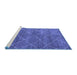 Sideview of Machine Washable Abstract Blue Modern Rug, wshabs5254blu