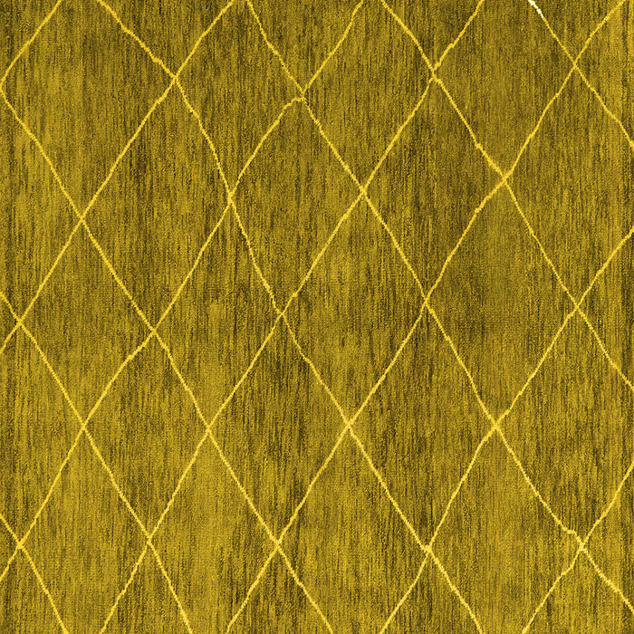Square Machine Washable Abstract Yellow Modern Rug, wshabs5254yw
