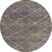 Round Abstract Pink Modern Rug, abs5254