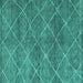 Square Abstract Turquoise Modern Rug, abs5254turq