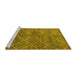 Sideview of Machine Washable Abstract Yellow Modern Rug, wshabs5254yw