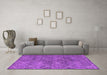 Machine Washable Abstract Purple Modern Area Rugs in a Living Room, wshabs5254pur