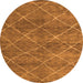 Round Abstract Orange Modern Rug, abs5254org