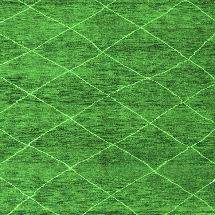 Square Abstract Green Modern Rug, abs5254grn