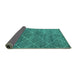 Sideview of Abstract Turquoise Modern Rug, abs5254turq